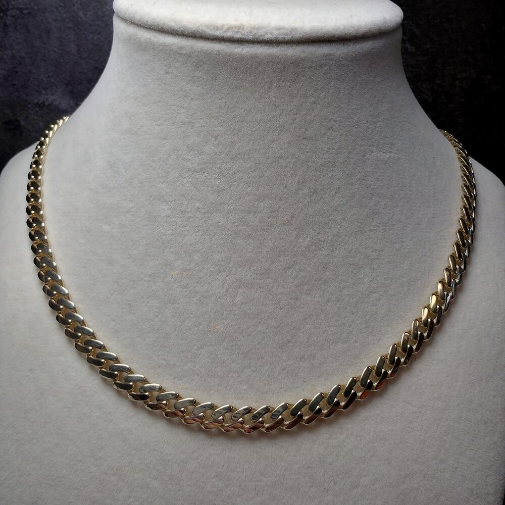 10K Solid Yellow Gold 6.1mm Monaco Cuban Chain (22") w/Iced-Out Coffin Lock